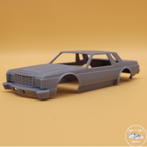 Ford Granada Asphalt Race Car Body with Separate Hood and Rear Wing 3D Printed