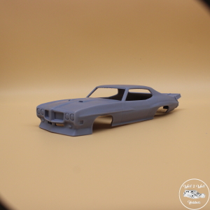 1970 Pontiac GTO Outlaw Drag Car Body with Separate Rear Wing 3d Printed 1/25 Scale