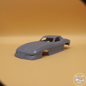 1963 C-2 Corvette Drag Car Body with Bumperettes 3D printed in 1/25 Scale