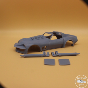 Corvette Summer Body with Side Pipes and T-Top Bucks 3D Printed in 1/25 Scale