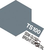 Tamiya TS-100 Semi-Gloss Bright Gun Metal Spray Paint 100 ml