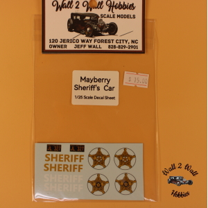 Wall 2 Wall Hobbies Decals by STS Decals " Mayberry Sheriffs Police Car"