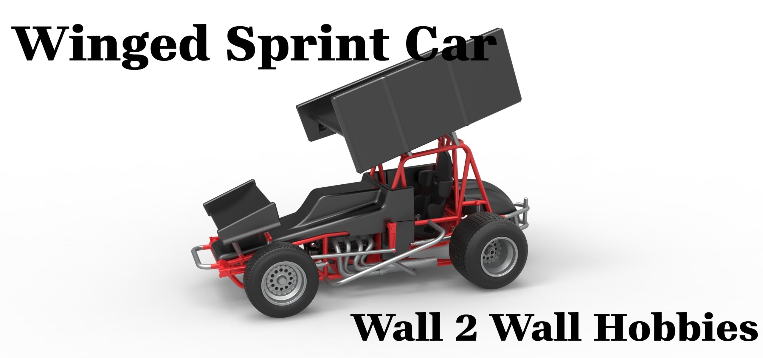 ABS Like Resin 3D Printed Winged Sprint Car 1/25 scale