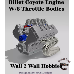 Billet Coyote Engine With 8 Throttle Bodies 1/25 Scale