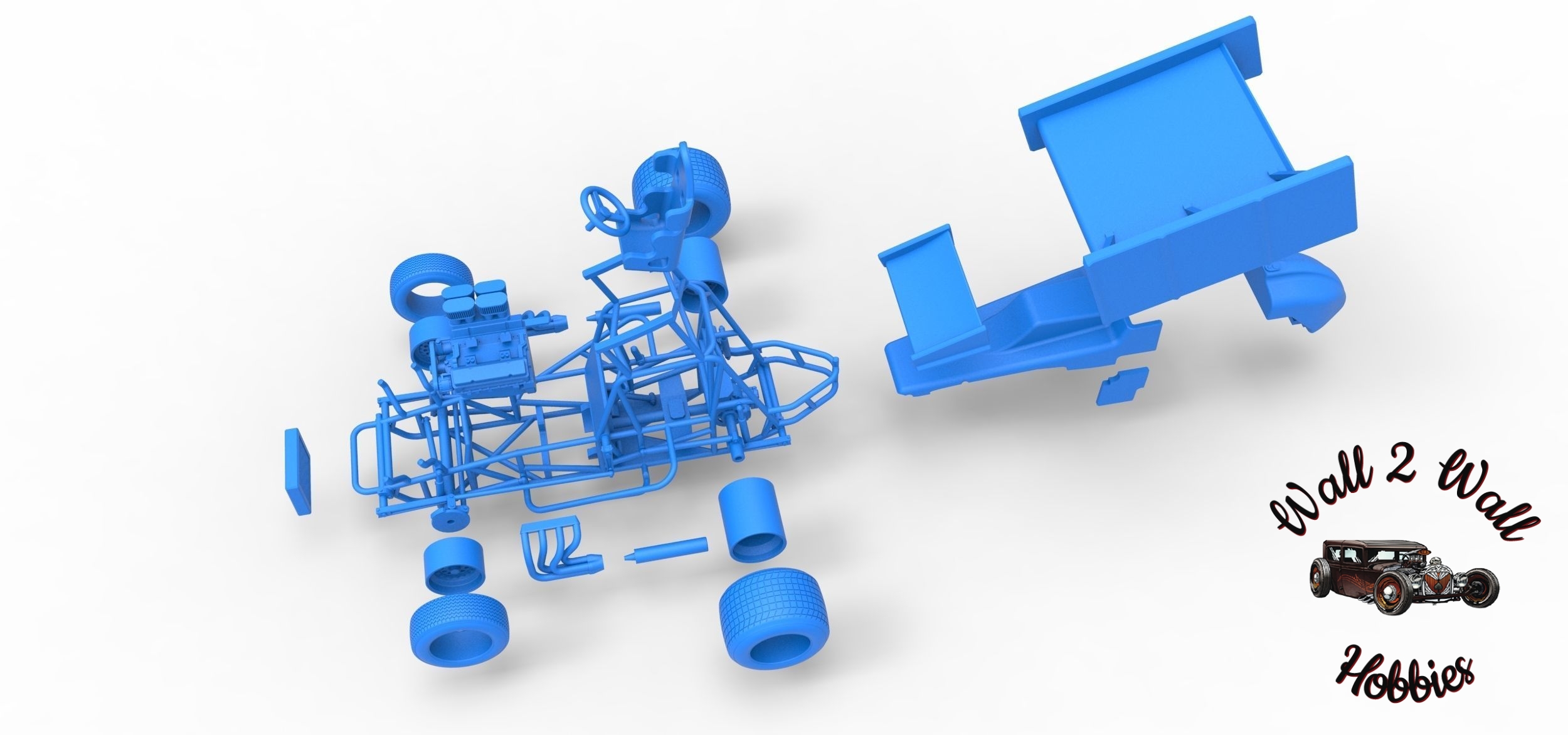 ABS Like Resin 3D Printed Winged Sprint Car 1/25 scale - Image 2