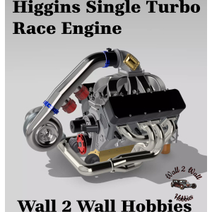 3D Printed Higgins Single Turbo Racing Engine 1/25 scale