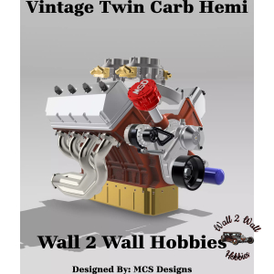 ABS Like Resid 3D printed Vintage Twin Carb Hemi