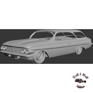 3D Printed ABS Like Resin 1961 Chevrolet Impala Wagon Curbside Model Kit 1/25 scale