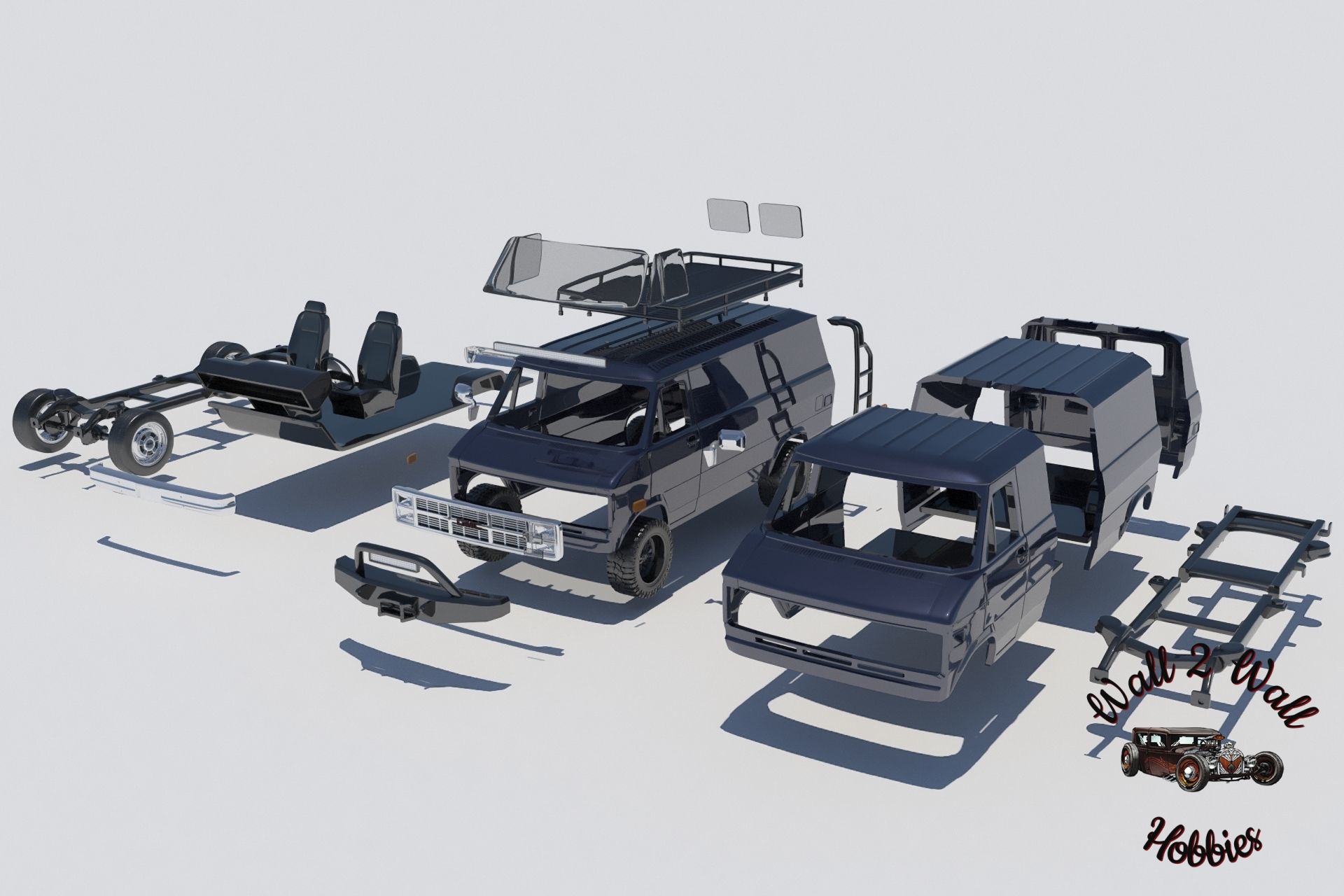 3D Printed ABS Like Resin 1983 GMC "Vandura" 2n1 Curbside Model Kit 1/25 scale - Image 4