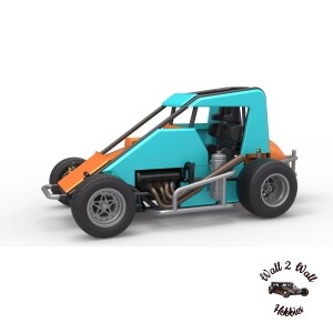 3D Printed ABS Like Resin Non-Winged Midget Race Car Model Kit 1/25 scale
