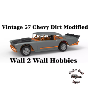 3D Printed ABS Like Resin Vintage 57 Chevy Dirt Modified Race Car Model Kit 1/25 scale